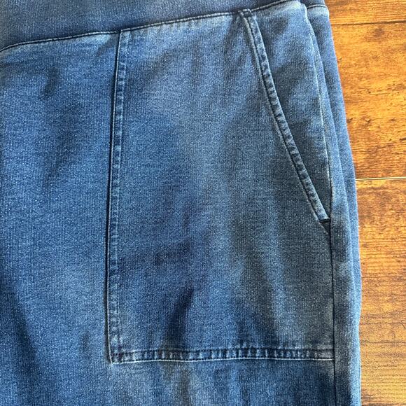 Pure J Jill Indigo Jeans XL Pull On Wide Leg Cropped Stretch Coastal Preppy VGUC - Picture 3 of 10